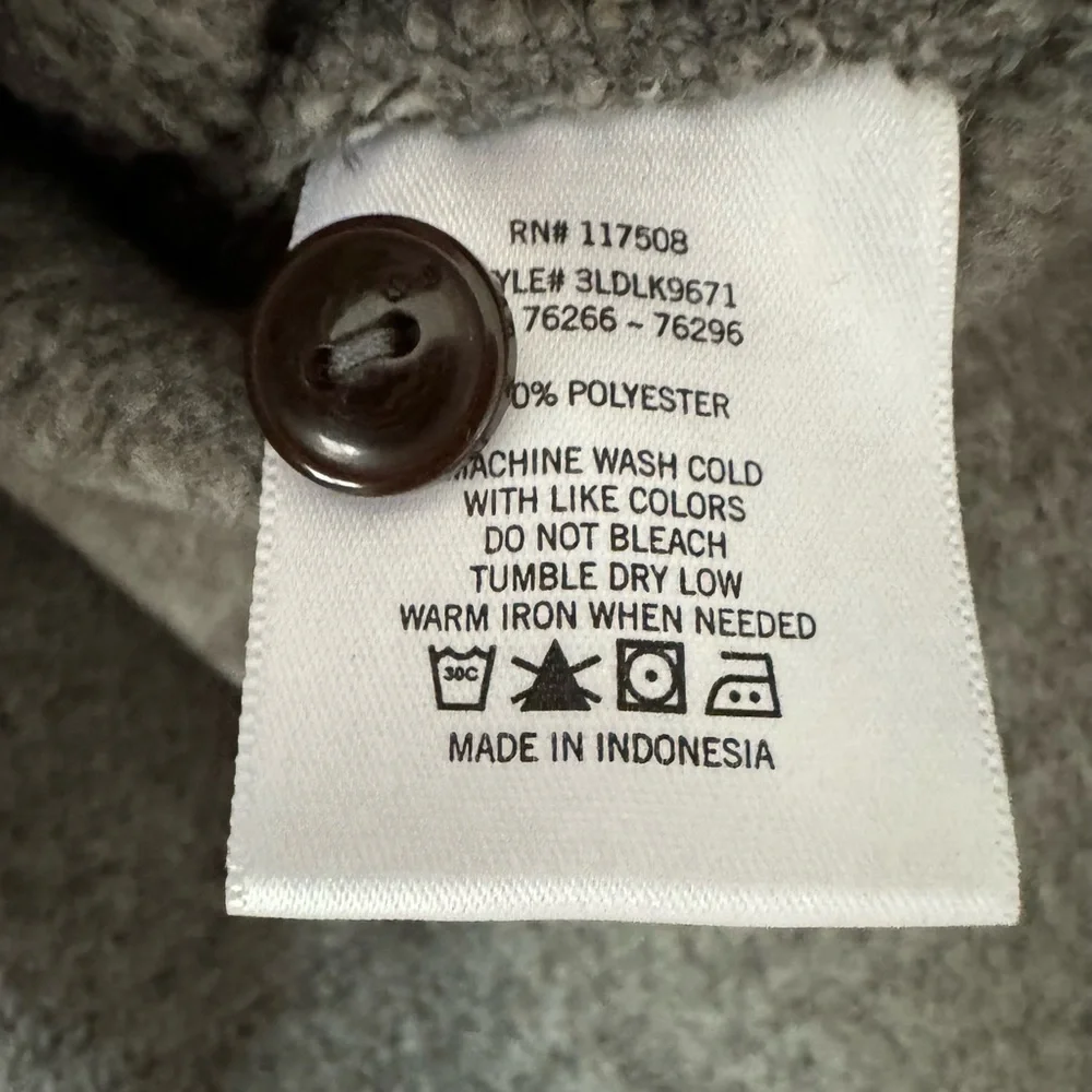 Levis Fleece Lined Button Up Shirt Mens XL Gray Black Shacket Workwear Western